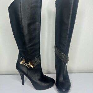 Elegant Black Knee-High Boots size 7 They are Mexican boots. They say size 25,